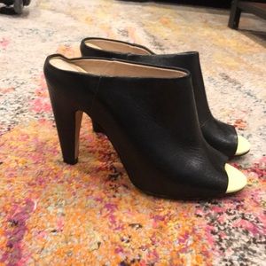 French Connection Pop of Yellow Toe Heels